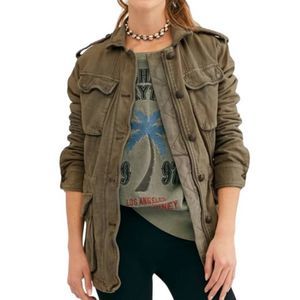 Free People Olive Utility Jacket